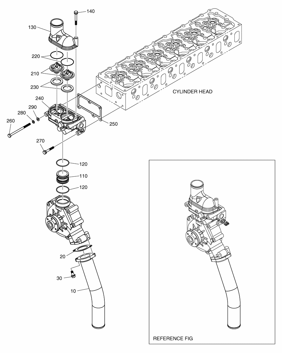 Коллектор охлаждающей жидкости dx225lc-5