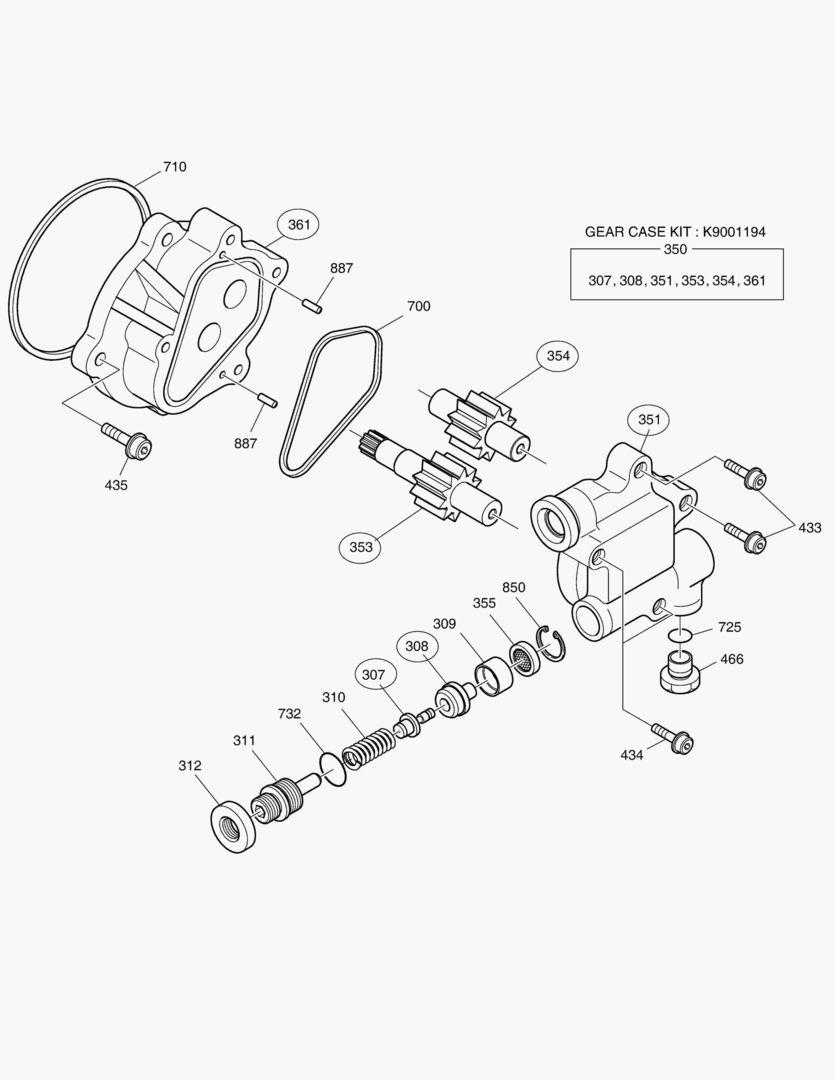 ШЕСТЕРЕННЫЙ НАСОС на Экскаватор Doosan (Дусан) DX300LCA